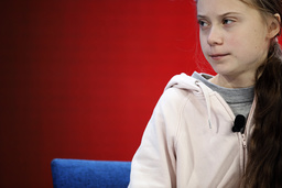 Klimataktivisten Greta Thunberg i Davos i Schweiz.