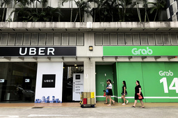 Grab har vuxit snabbt i Singapore, med sina erbjudanden om att leverera mat, taxitjänster och finansiella tjänster. Arkivbild.