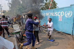 Invånare i Kongo protesterar mot den fredsbevarande styrkan Monusco. Arkivbild