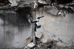 A work by Banksy in Kyiv. Archive image.