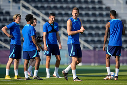 Harry Kane on Thursday's training, he's ready to play in spite of the damage caused by England's first World Cup game.