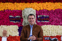 Ecuadors president Daniel Noboa tidigare i april.