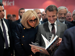 Brigitte Macron och Emmanuel Macron. Arkivbild.