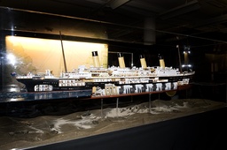 Modell av det förlista skeppet Titanic. Arkivbild.