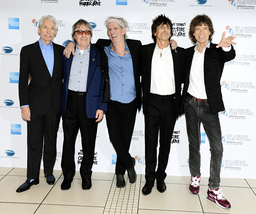 Rolling Stones vid premiären av filmen 'The Rolling Stones – Crossfire hurricane' 2012. Från vänster: Charlie Watts, Bill Wyman, Keith Richards, Ronnie Wood och Mick Jagger. Arkivbild.