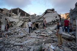 Förstörelse i Gaza, bild från i tisdags.
