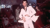 John Travolta i filmen 'Saturday night fever' från 1977. Arkivbild.