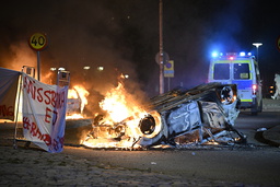 Upplopp i Rosengård i Malmö september 2023. Efteråt ville en åklagare få ut allt bildmaterial från upploppet som tagits av fotografer från sex redaktioner. Arkivbild.