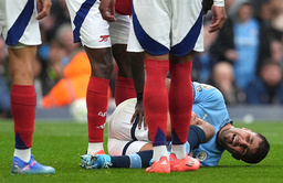 Manchester City-stjärnan Rodri skadade korsbandet i början av årets Premier League och beräknas vara borta säsongen ut. Arkivbild.