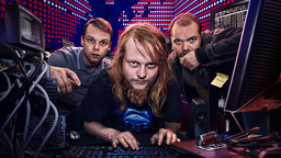 Simon Gregor Carlsson, Arvid Swedrup och Willjam Lempling spelar huvudrollerna i 'The Pirate Bay'. Pressbild.