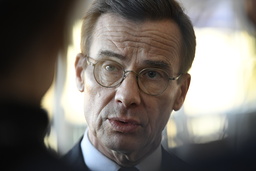 Statsminister Ulf Kristersson (M) i riksdagen på onsdagen.