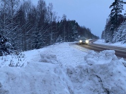 Det är problem i trafiken på sina håll i Gävleborg. Bilden tagen utanför Söderhamn.