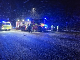 Omfattande räddningsinsatser sattes in efter bussolyckan i Hadsel.