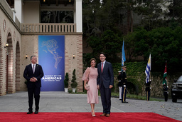 Kanadas premiärminister Justin Trudeau besökte The Getty Villa 2022 med sin fru Sophie Gregoire-Trudeau. Arkivbild.