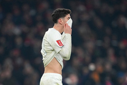 Arsenals Kai Havertz efter straffmissen mot Manchester United.