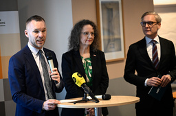 Civilminister Erik Slottner (KD), Diggs generaldirektör Anna Eriksson och IMY:s generaldirektör Eric Leijonram vid presentationen av de nya riktlinjerna.