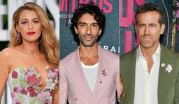 Blake Lively, Justin Baldoni och Ryan Reynolds. Arkivbilder. Montage.