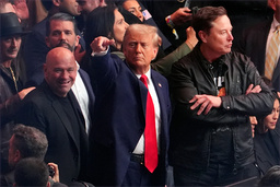 En ovanlig spricka syntes mellan USA:s president Donald Trump (mitten) och techmiljardären Elon Musk (till höger).