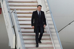 Frankrikes president Emmanuel Macron under ett besök i Beirut den 17 januari.