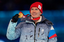 Alexander Bolshunov tog OS-guld i skidor 2022. Arkivbild.