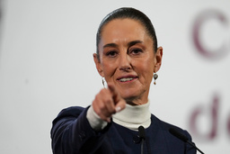 Mexikos president Claudia Sheinbaum på en presskonferens i Mexico City.