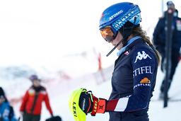 Mikaela Shiffrin, USA, kommer inte att försvara sitt VM-guld i storslalom. Arkivbild.