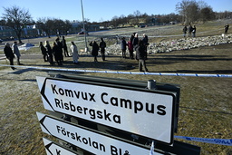 Minnesplatsen vid Risbergska skolan i Örebro på måndagen.