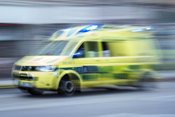 Skridskoåkaren fördes till sjukhus i ambulans. Arkivbild.