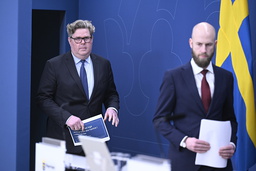 Justitieminister Gunnar Strömmer (M) och minister för civilt försvar Carl-Oskar Bohlin (M). Arkivbild.