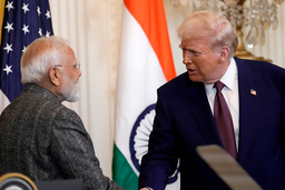 Narendra Modi och Donald Trump i Vita huset.