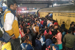 Den järnvägsstation i New Delhi i Indien där händelsen inträffade. Bilden togs tidigare i veckan.