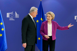 EU-kommissionens ordförande Ursula von der Leyen tog på tisdagen emot president Trumps sändebud för Ukraina och Ryssland, Keith Kellogg, i Bryssel.