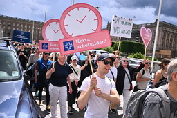 Vårdförbundet höll en manifestation i Stockholm den 12 juni förra året i centrala Stockholm.