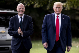 Fifas ordförande Gianni Infantino och USA:s president Donald Trump i september 2019.