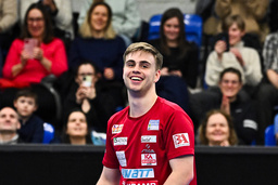 Bordtennisstjärnan Truls Möregårdh under SM i Uppsala.