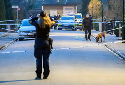 Polisen på plats i ett villaområde i Malmö sedan en kvinna skadats i en skottlossning på måndagskvällen.