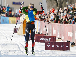 Stina Nilsson bärgade under lördagen till tredje raka seger i Ski Classics. Arkivbild.